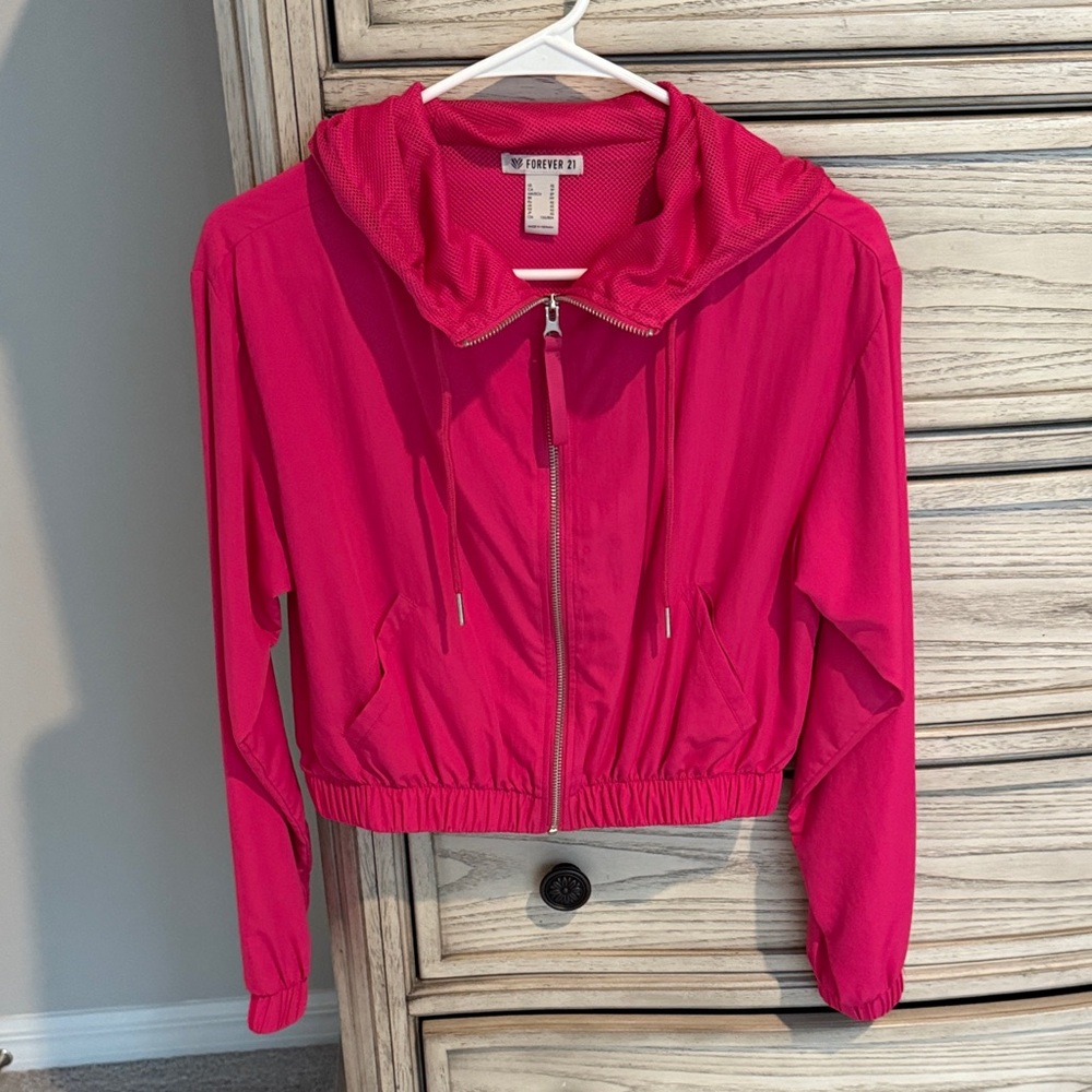 Forever 21 Pink Athletic Bomber Jacket